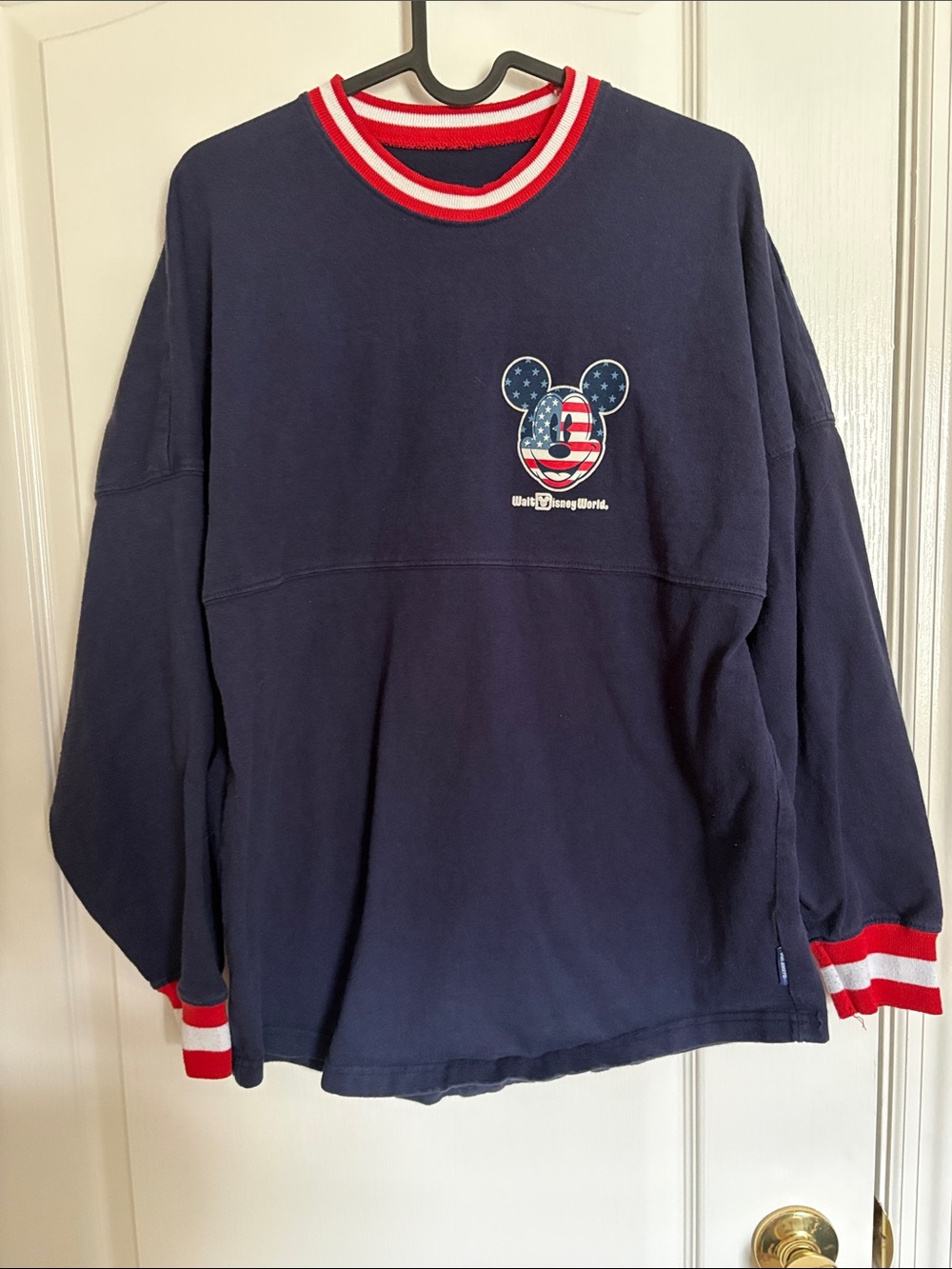 Disney Parks Americana Mickey Mouse Spirit Jersey Red White and Blue